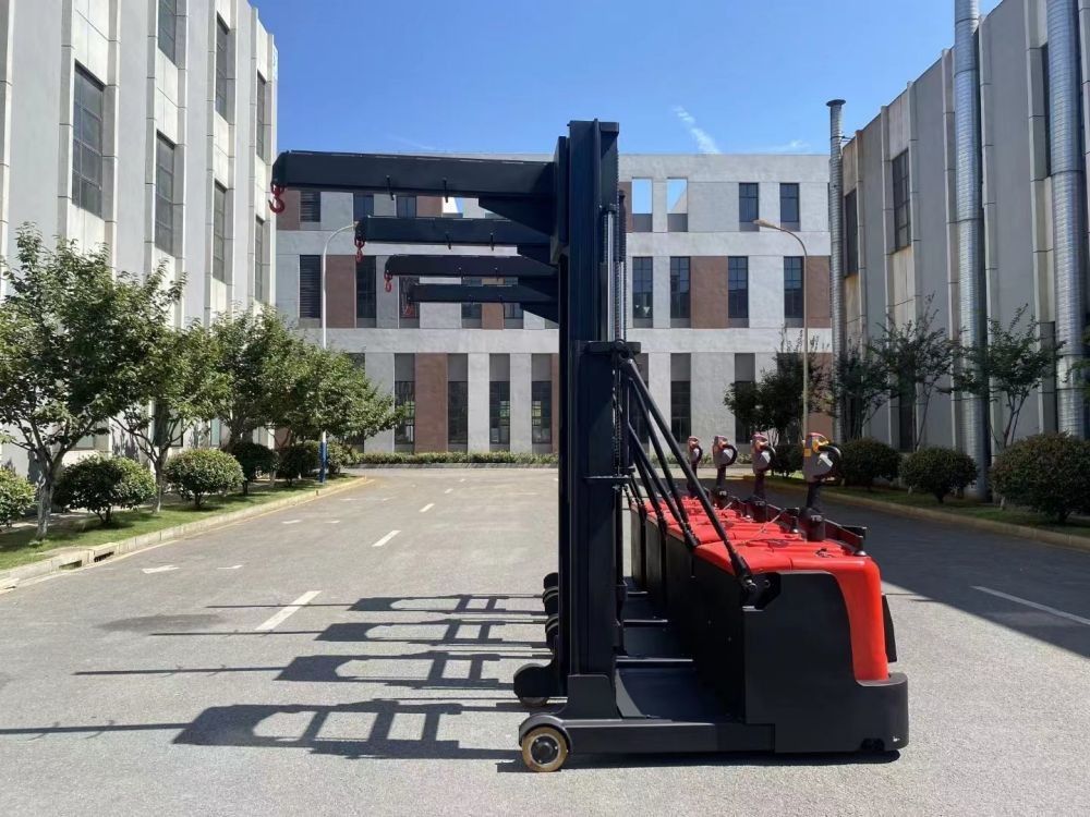 Boom Type Electric Pallet Forklift Counter Balance Lift Truck Two Section Gantry