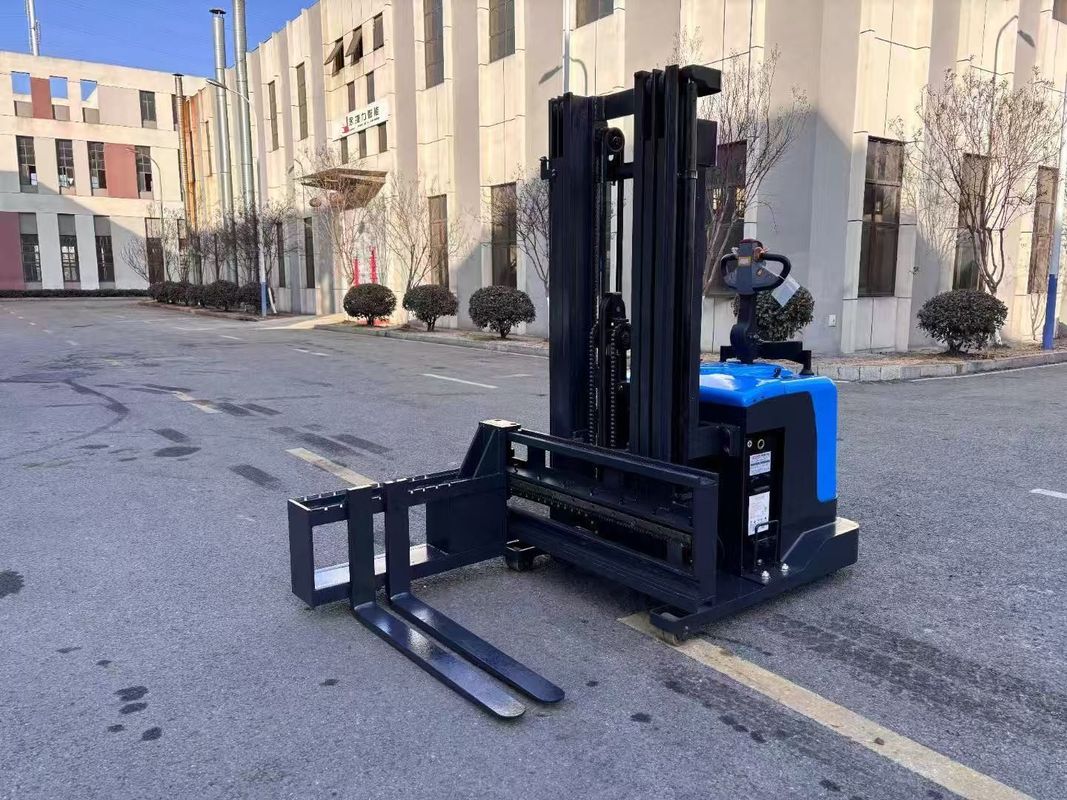Three-way Electric Pallet Stacker  Forklift Narrow Aisle Operations Rated Capacity 1500 KG Max.Height  7000 mm High-Density Storage Environments